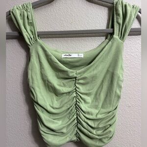 Elodie Green Ruched Tank Top